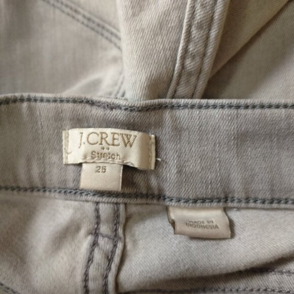J. Crew Factory Women's Size 25 Gray Stretch Skinny Denim Jeans Distressed - Picture 5 of 6